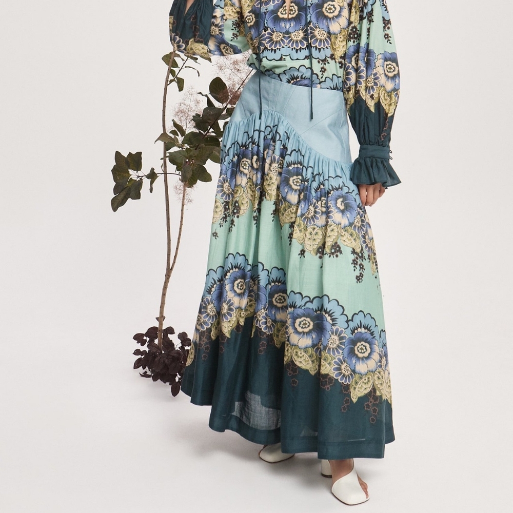 ALEMAIS Madalena Skirt Blue - Picture 1 of 11